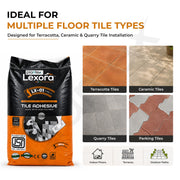 Plantex Lexora Tile Adhesive for Terracotta/Ceramic & Quarry Tiles/Polymer Modified Cement Adhesive for Floor & Wall Tiles Fixing/ Kitchen & Bathroom  Use - 20kg (LX-01, Grey)