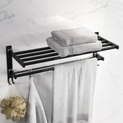 Plantex Towel Rack for Bathroom/Stainless Steel Towel Bar/24 Inch Towel Holder with Towel Rod/Bathroom Accessories - (Black)
