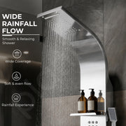 Plantex Shower Panel/6 in 1 Shower System/304 Grade Stainless Steel Handshower with Waterfall Outlet/Tub Spout/Body Massage Spray With Hot &cold Mixer- (1015, Chrome)