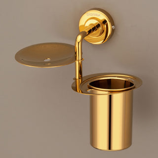 Plantex Daizy Gold Bathroom soap Holder and Brush Stand for wash Basin (304 Stainless Steel/Pack of 4)