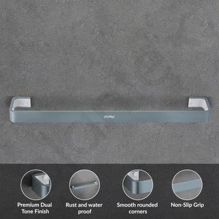 Plantex Aluminium and Acrylic Towel Rod for Bathroom/Cloth Hanger for Wall/Towel Holder/Towel Bar/Bathroom Accessories (Grey and Milky White) 24 Inch