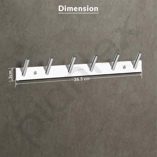 Plantex Wall Hooks for Hanging Cloth/Stainless Steel Towel Hangers/Bathroom Robe Hooks/Door Hangers/Round Wall Hook/Hook Rail for Hanging Keys - 6 Hooks (Pack of 2, Chrome)