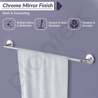 Plantex 304 Grade Stainless Steel Towel Hanger for Bathroom/Single Towel Rod/Towel Bar/Bathroom Accessories - Daizy (Chrome)