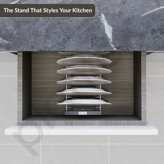Plantex Stainless Steel Plate Stand/Dish Rack/Thali Stand for Modular Kitchen/Tandem Box Accessories - 12 Sections (Chrome/Pack of 1)