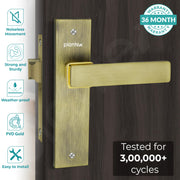 Plantex Heavy Duty Door Lock ÃƒÂ¢Ã¢â€šÂ¬Ã¢â‚¬Å“ Bathroom Door Lock/Mortise 8inch Keyless Plate Handle Set for Home/Bathroom/Store Room/Balcony/Office with Baby Latch (8116, Brass Antique & PVD Gold)