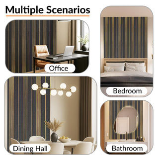 Plantex Louvers Panel for Wall/8 Feet Wall Panels/3D Charcoal Panel for Interior Walls Décor - Pack of 10 Covers - 80 Sq. Ft, Size-1 Feet x 8 Feet (YD-1209)
