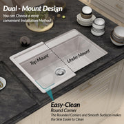 Plantex Matt Quartz Kitchen Sink/UV Protected Kitchen Sink/Undermount Sink For Kitchen/Granite Single Bowl Sink With Coupling (Mosaic Grey, 20X30 Inches)