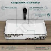 Plantex Ceramic Basin For Bathroom/Table Top Basin/Counter Top Basin For Restaurant/Hotel (24 X 14 X 11 Inch), Silver