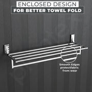 Plantex Towel Rack for Bathroom/Pure Brass Towel Holder/24 Inch Towel Stand/Towel Bar/Bathroom Accessories - Pack of 1 (APS-RTO-13, Chrome)