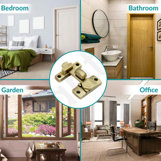 Plantex 180 Degree Door Latch Lock/Flip Latch Lock for Door/Chitkani/Lock Latch for Main Door/Baby Latch for Bathroom/Bedroom/Balcony/Door Stopper - Pack of 3 (Brass Antique)