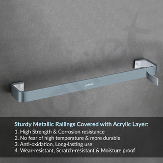 Plantex Aluminium and Acrylic Towel Rod for Bathroom/Cloth Hanger for Wall/Towel Holder/Towel Bar/Bathroom Accessories (Grey and Milky White) 24 Inch