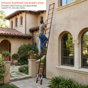 Plantex 6.3m (20.66 ft.) Telescopic Ladder/Carbon Steel 16-Steps Portable & Compact Ladder/Foldable Multipurpose Collapsible Ladder for Home & Outdoor Use - (Orange)