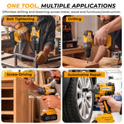 Plantex 21V Brushless Cordless Impact Wrench/1/2 Inch Drive/350N.m Electric Impact Wrench Kit with 2 Li-Ion Batteries/Charger/Sockets & Carrying Case - (Yellow, ML-W012)