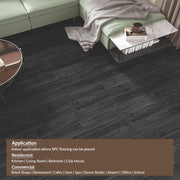 Plantex SPC Tiles (Sample Plank) for Floor/Click N Lock Wooden Flooring/Interlocking Sound Insulated Floor Tiles for Livingroom/Office - DIY Installation (Obsidian-Noir)