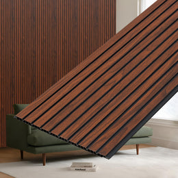 Plantex PVC Louvers Panel for Wall/3d Wall Panel for Interior Wall DÃ©cor/Eco-Friendly Fluted Panel for Wall - Pack of 3,Covers - 30 Sq. Ft (Teak Brown-12 Inch x 10 Ft)