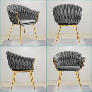 Plantex Morden Peradox Chair with Sitting Cushion for Home/Peradox Chair with PVD Gold Leg for Cafe/Restaurant/Office/Living Room/Bed Room (APS-1042-Grey & PVD Gold)