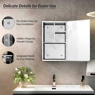 Plantex Premium Bathroom Cabinet with Mirror/ 304 Stainless Steel Bathroom Organiser with Mirror/Bathroom Shelf for Wall with Mirror (10x16 Inch-Chrome)