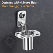 Plantex Metro Platinum Stainless Steel Tooth Brush Holder/Tumbler Holder/Bathroom Accessories