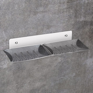 Plantex Stainless Steel Double Soap Dish/Soap Holder for Bathroom/Wall Mounted Soap Holder/Bathroom Accessories - (Chrome)