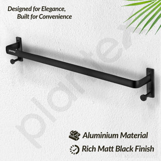 Plantex Towel Holder for Bathroom/24 inch Single Towel Rod/Towel Bar/Towel Hanger/Bathroom Accessories -Pack of 1 (1511, Black)