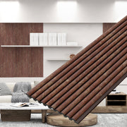 Plantex Wall Louvers Panel 8 Feet - Charcoal 3D Interior Wall DÃƒÂ©cor - Pack of 10 Covers, 40 Sq. Ft, Size 5 Inch x 8 Feet (Rosewood)