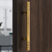 Plantex Heavy-Duty Golden Lotus 14 Inch Main Door Handle for Home/Glass & Wooden Door/Pull-Push Handle for Home/3 Years Warranty Pack of 1 (Brass Antique)