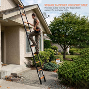Plantex 3.9m (12.79 ft.) Telescopic Ladder/Carbon Steel 10-Steps Portable & Compact Ladder/Foldable Multipurpose Collapsible Ladder for Home & Outdoor Use - (Orange)