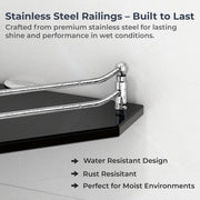Plantex Premium Diamond Glass Corner Shelf for Bathroom/Kitchen Glass Shelf/Bathroom Corner Shelf (Black -9x9 Inches - Pack of 1)