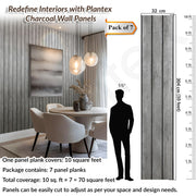 Plantex 3D PVC Louvers Panel for Wall DÃ©cor/Fluted Wall Panel 10 Feet/Eco-Friendly PVC Panels for Home & Office Interiors/Pack of 7 Covers 70 Sq. Ft (Mineral Grey)