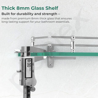 Plantex Premium Transparent Glass Shelf for Living Room/Kitchen/Bathroom Accessories Set/Bathroom Organizer/Kitchen Glass Shelves-(Polished 15x6 - Pack of 1)