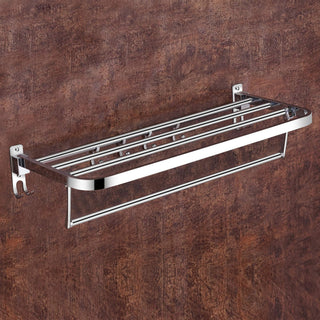 Plantex Towel Holder in Bathroom/Towel Rod for Bathroom/Cloth Hanger for Wall/Bathroom Accessories (24 Inch) Chrome