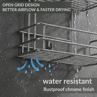 Plantex Drill Free Stainless Steel Multipurpose Detergent Holder/Under The Sink Detergent Rack/Wall Mounted Detergent Holder/Bathroom Rack/Shelf/Bathroom Accessories (Chrome)