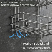 Plantex Drill Free Stainless Steel Multipurpose Detergent Holder/Under the Sink Detergent Rack/Wall Mounted Detergent Holder/Bathroom Rack/Shelf/Bathroom Accessories (Chrome)