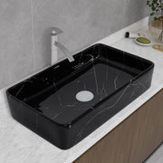 Plantex Ceramic Countertop Basin/Tabletop Washbasin/Bathroom Basin Sink/Marble Washbasin for Kitchen (White Veins, 24 x 13 x 5 Inch)