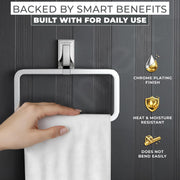 Plantex Towel Ring for Bathroom/Pure Brass Towel Holder/Towel Stand/Towel Hanger/Bathroom Accessories - Pack of 1 (APS-RTO-05, Chrome)