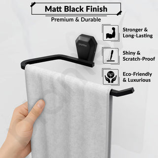 Plantex Towel Holder for Bathroom/304 Grade Stainless Steel Napkin Ring/Towel Hanger/Towel Ring/Bathroom Accessories - Pack of 1 (PMB-2404, Z-Black)
