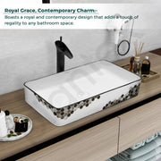 Plantex Ceramic Basin For Bathroom/Table Top Basin/Counter Top Basin For Restaurant/Hotel (24 X 14 X 11 Inch), Silver