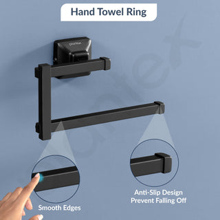 Plantex 304 Grade Stainless Steel Napkin Holder for Washbasin/Towel Hanger for Kitchen/Towel Holder/Bathroom Accessories - Squaro (Black)