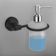 Plantex 304 Grade Stainless Steel Washroom Set of 2 - Toilet Paper Holder/Stand/Liquid Soap Dispenser - Niko (Black)