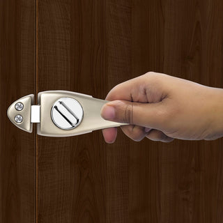 Plantex Brass Door Lock/2In1 Baby Latch With Door Handle For Bathroom/Bedroom Door(Satin) - Pack Of 1, Multicolor