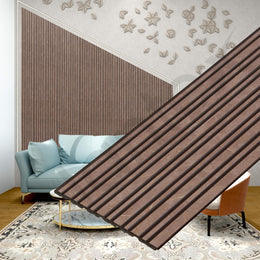 Plantex Wall Panels/Louvers Panel for Wall 8 Feet/Charcoal Panel for Interior Wall Décor/3D Wall Panel - Pack of 5 Covers - 20 Sq. Ft, Size-5 Inch x 8 Feet (Brown Marble)