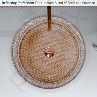 Plantex Round Washbasin for Bathroom/Glass Tabletop Wash Basin/Luxury Transparent Countertop Basin for Home/Office/Hotel (15.5x15.5x5 inch)