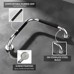 Plantex L-Shape Bathroom Handle for Senior Citizen/Grab Bar for Toilet/Wall-Mounted Safety Handle Made of 304 Grade Stainless Steel - Pack of 1 (Chrome & Black)