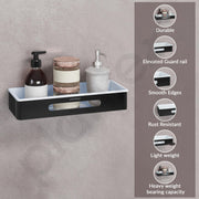 Plantex Stainless Steel & ABS Bathroom Shelf for Wall/Kitchen Shelf and Rack/Bathroom Accessories - (Black, 14X5 Inches)