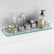 Plantex Premium Transparent Bathroom Glass Shelf/Glass Shelf for Living Room/Bathroom & Kitchen Accessories- (Polished, 18x6 Inches) - Pack of 1