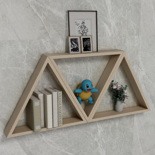 Plantex Semi-Finished Steam Beech Wooden Made Triangle Display Shelf/Wall-Mounting Bathroom Shelf/Hanging Kitchen Rack for Kitchen/Living Room/Bathroom/Laundry Room (Pack of 3)