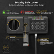 Plantex 106 Ltr. Safe Locker For Home/Digital Locker/Electronic Safety Locker with Master & User Dual Code Access with Emergency Key/2 Years Warranty By Plantex (Black)
