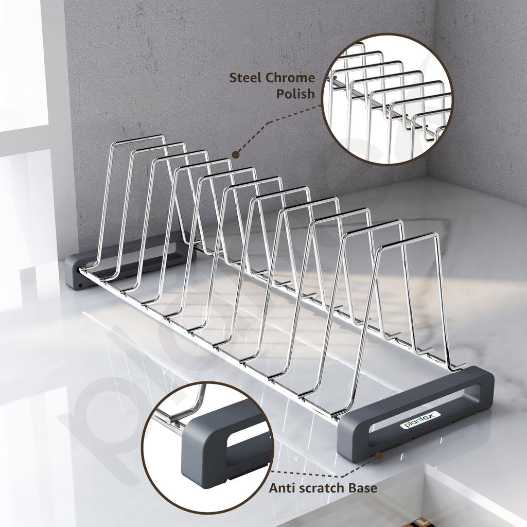 Plantex Stainless Steel Thali Stand/Saucer/Plate Rack/Dish Rack/Plate ...