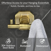 Plantex 304 Grade Stainless Steel Robe Hook/Cloth Holder/Towel Hanger/Bathroom Accessories - Nipron (Brass Antique)