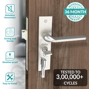 Plantex Heavy-Duty Door Locks - Main Door Lock Handle Set/ 6-Lever Lock Mechanism with 3 Years of Warranty/Mortise Lock with 3 Keys (8060 - Matt)